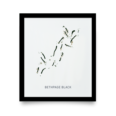 Golf Art - Bethpage Black Giclée Print (Black Wood Frame)