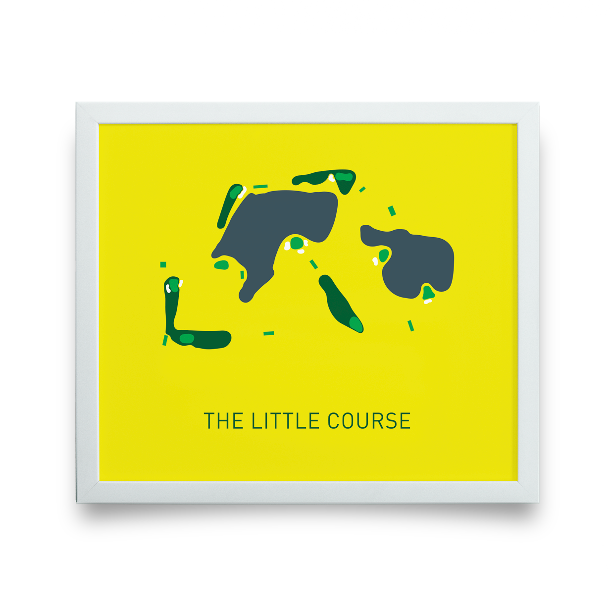Golf Art - The Little Course Giclée Print (White Wood Frame)