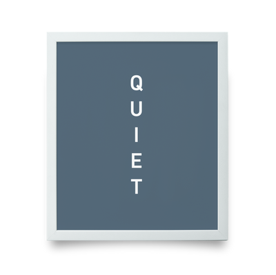 Golf Art - Quiet Blue Giclée Print (White Wood Frame)