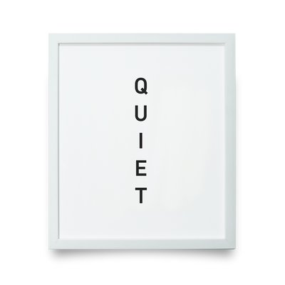 Golf Art - Quiet White Giclée Print (White Wood Frame)