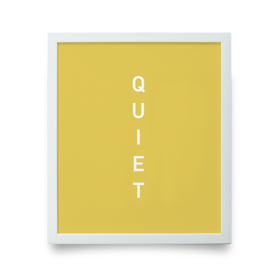 Golf Art - Quiet Yellow Giclée Print (White Wood Frame)