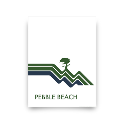 Golf Art - Pebble Beach Waves White Giclée Print (No Frame)
