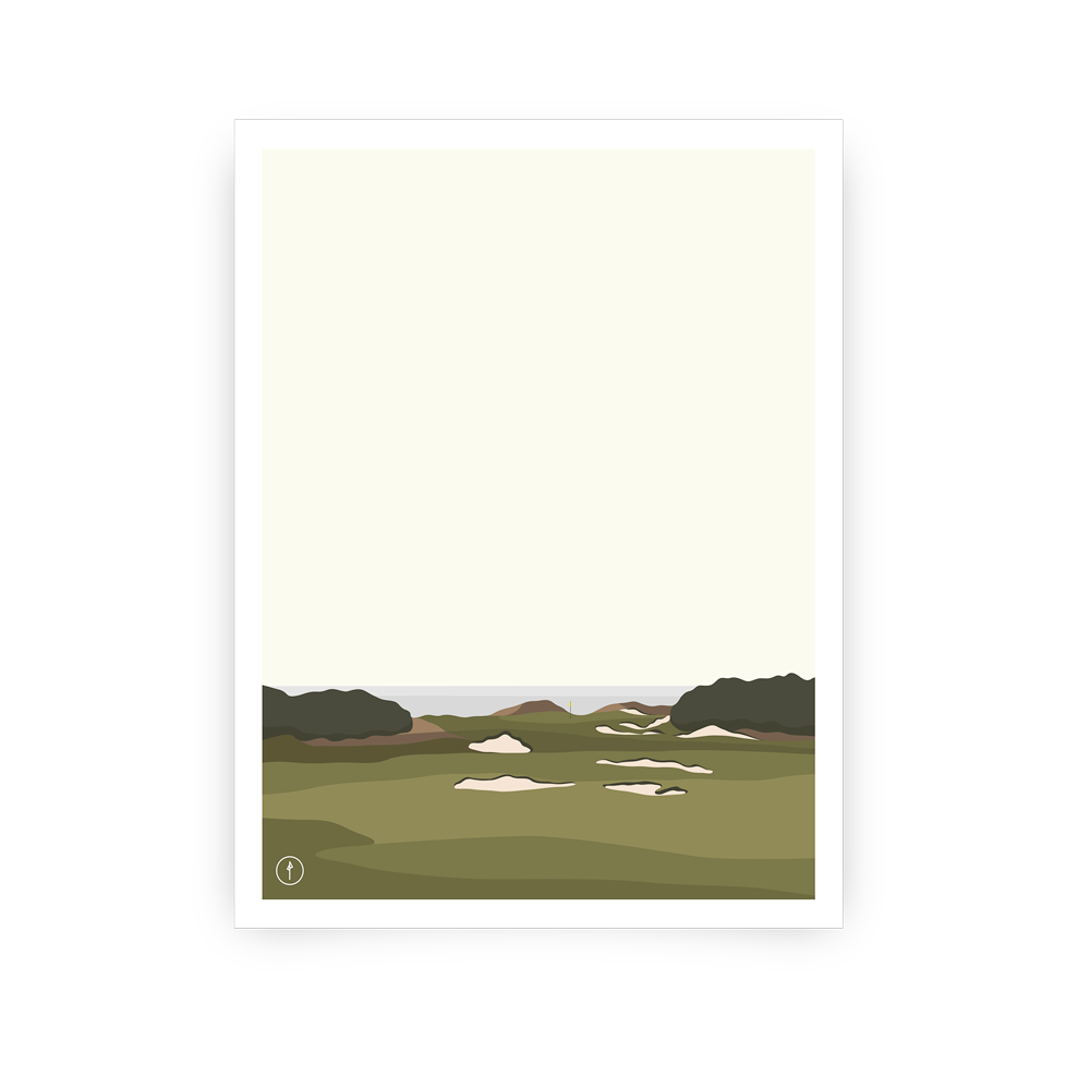 Pacific Dunes Seascape Golf Illustration Print LIE + LOFT