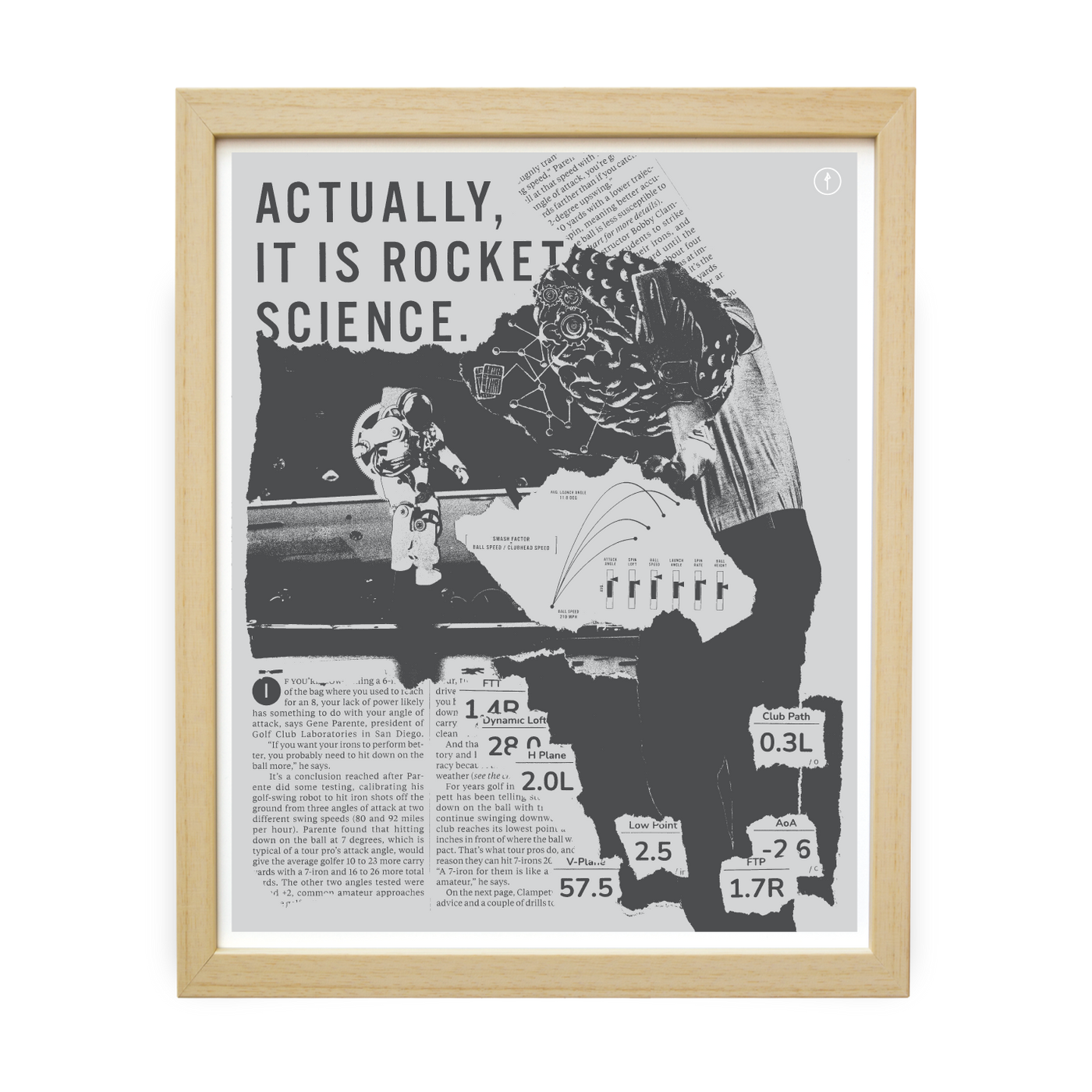 Rocker Science Rocket Science - Greyscale - Golf Artwork Print – LIE + LOFT