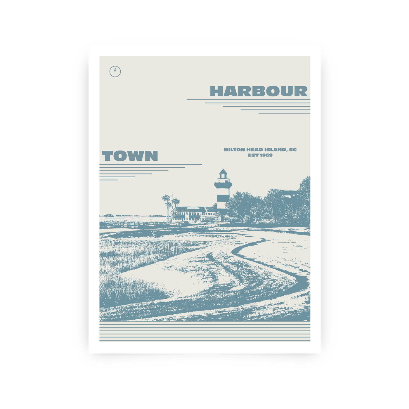 Harbour Town (Monochrome Illustration)
