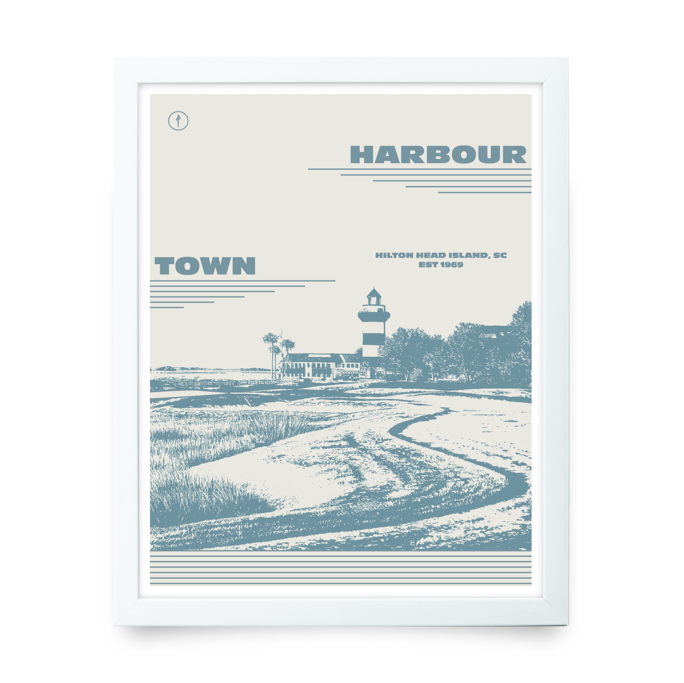 Harbour Town (Monochrome Illustration)