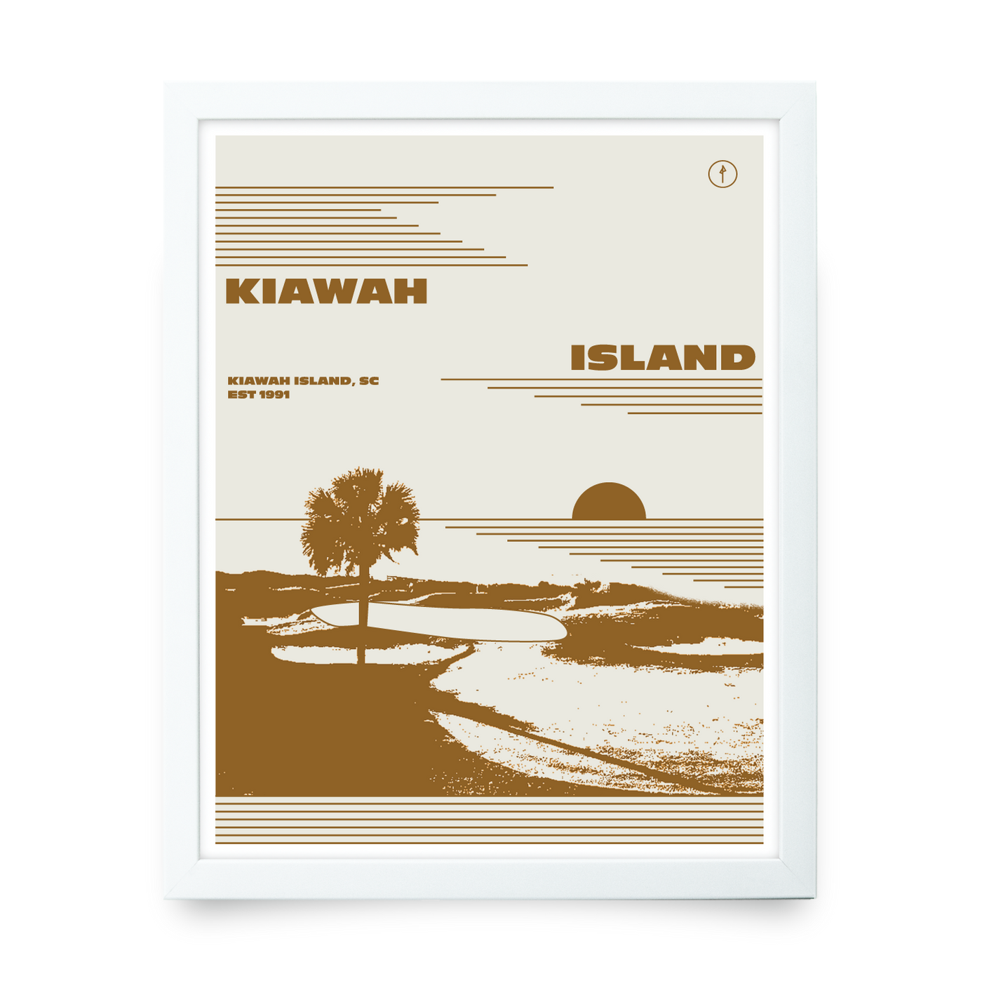 Kiawah Island (Monochrome Illustration)