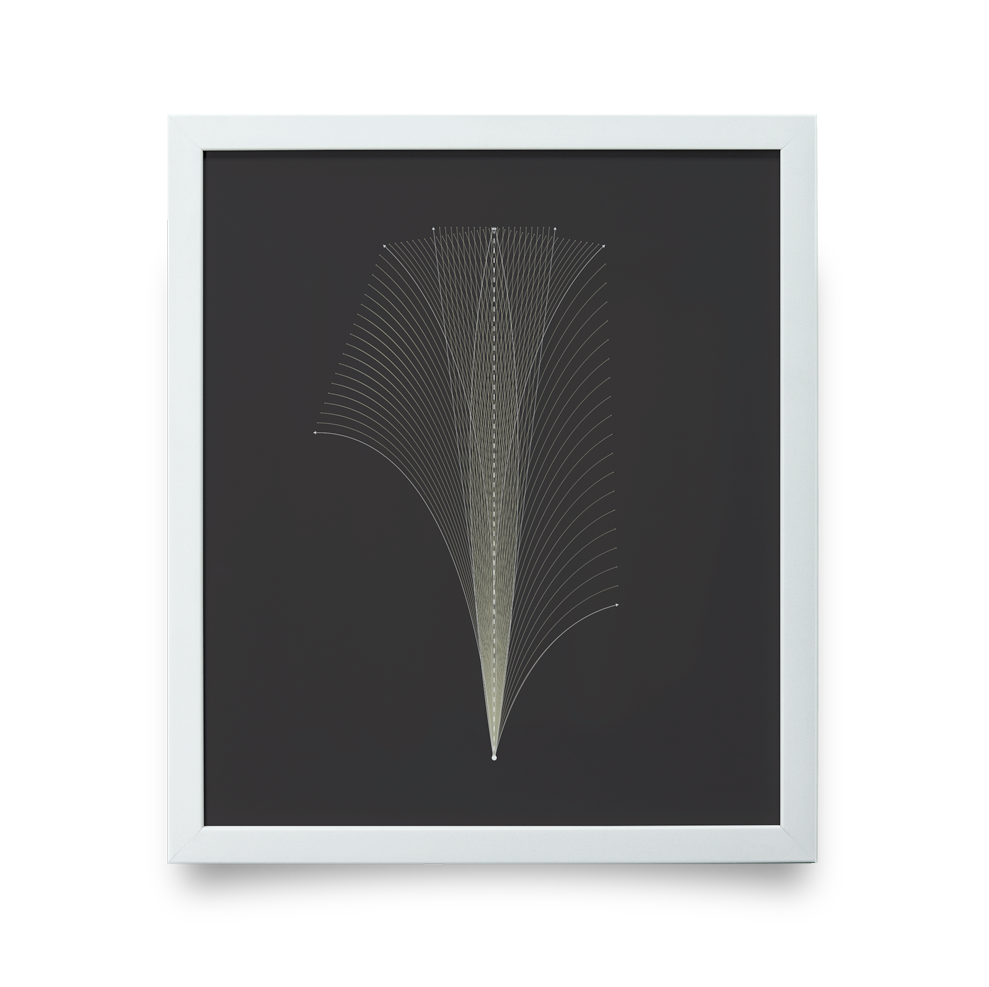 Golf Art - Flight Path Giclée Print (White Wood Frame)