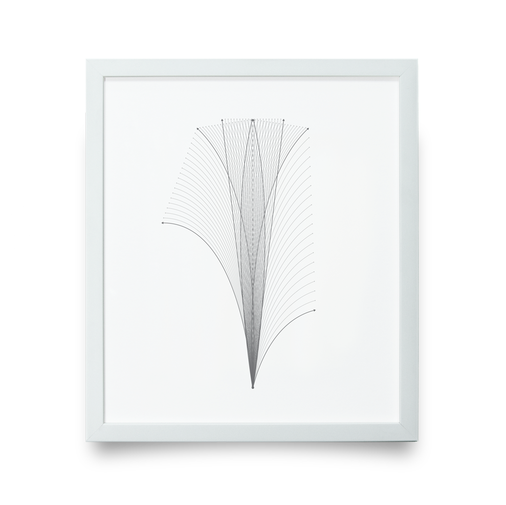 Golf Art - Flight Path Giclée Print (White Wood Frame)