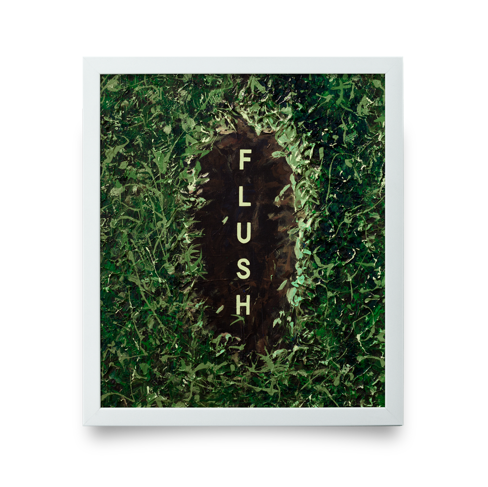 Golf Art - Flush Giclée Print (White Wood Frame)