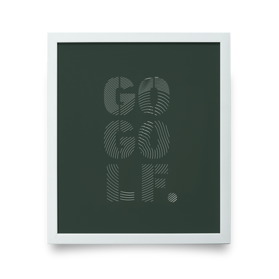 Golf Art - Go Golf Giclée Print (White Wood Frame)