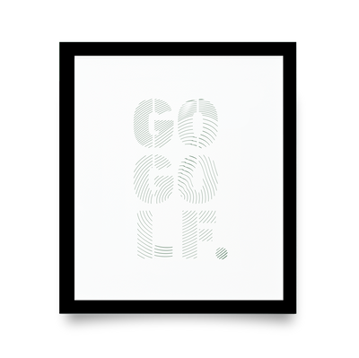 Golf Art - Go Golf Giclée Print (Black Wood Frame)