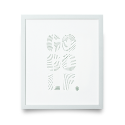 Golf Art - Go Golf Giclée Print (White Wood Frame)