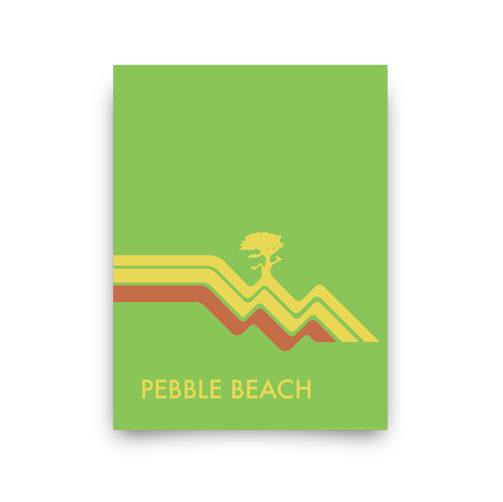 Golf Art - Pebble Beach Waves Green Giclée Print (No Frame)
