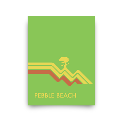 Golf Art - Pebble Beach Waves Green Giclée Print (No Frame)