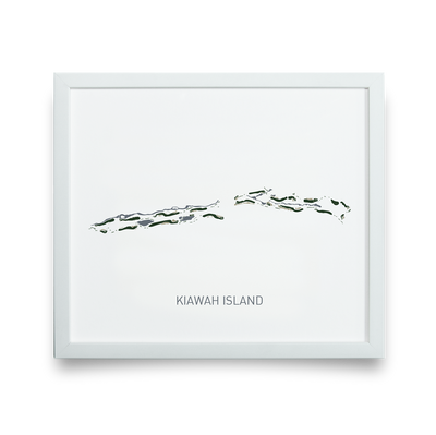 Golf Art - Kiawah Island Giclée Print (White Wood Frame)