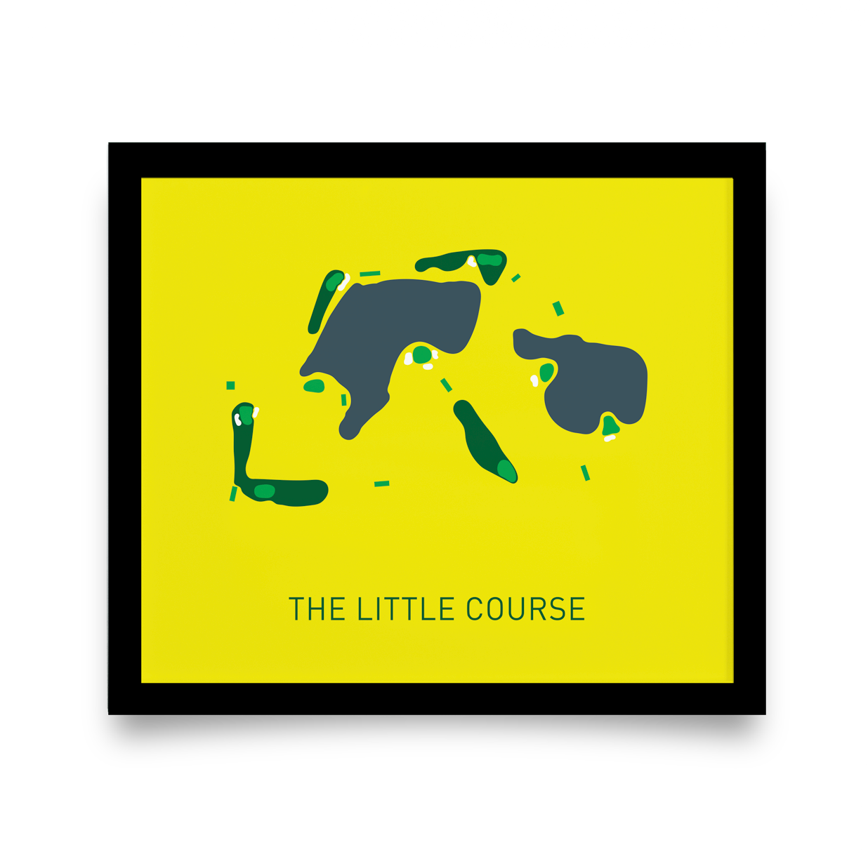 Golf Art - The Little Course Giclée Print (Black Wood Frame)