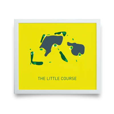 Golf Art - The Little Course Giclée Print (White Wood Frame)