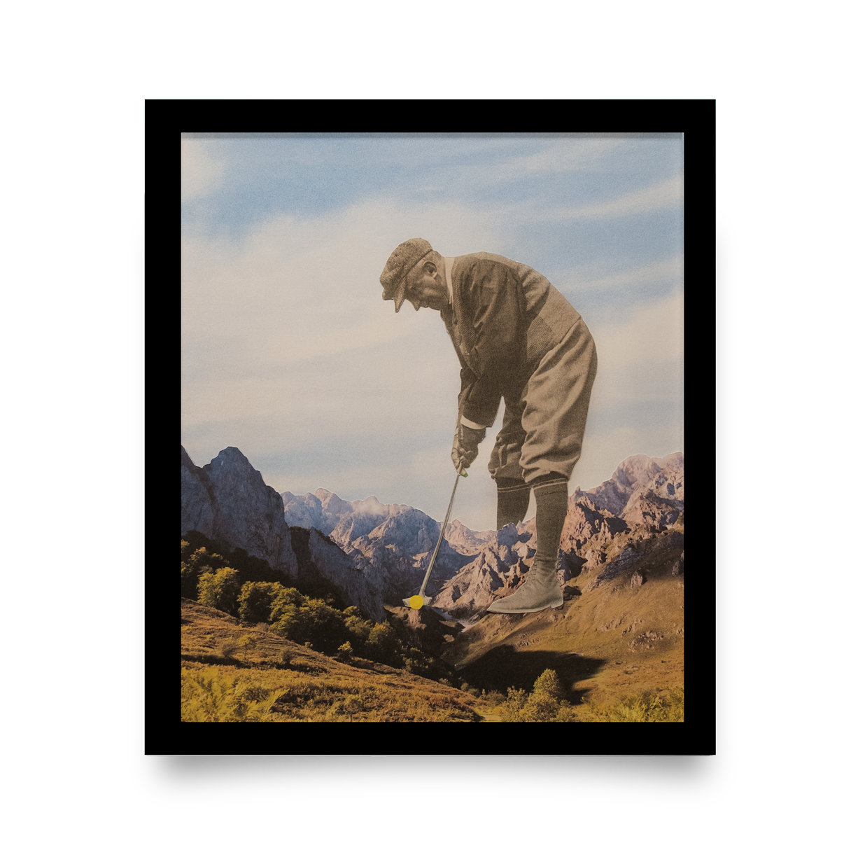 Golf Art - Mind Over Matter Giclée Print (Black Wood Frame)