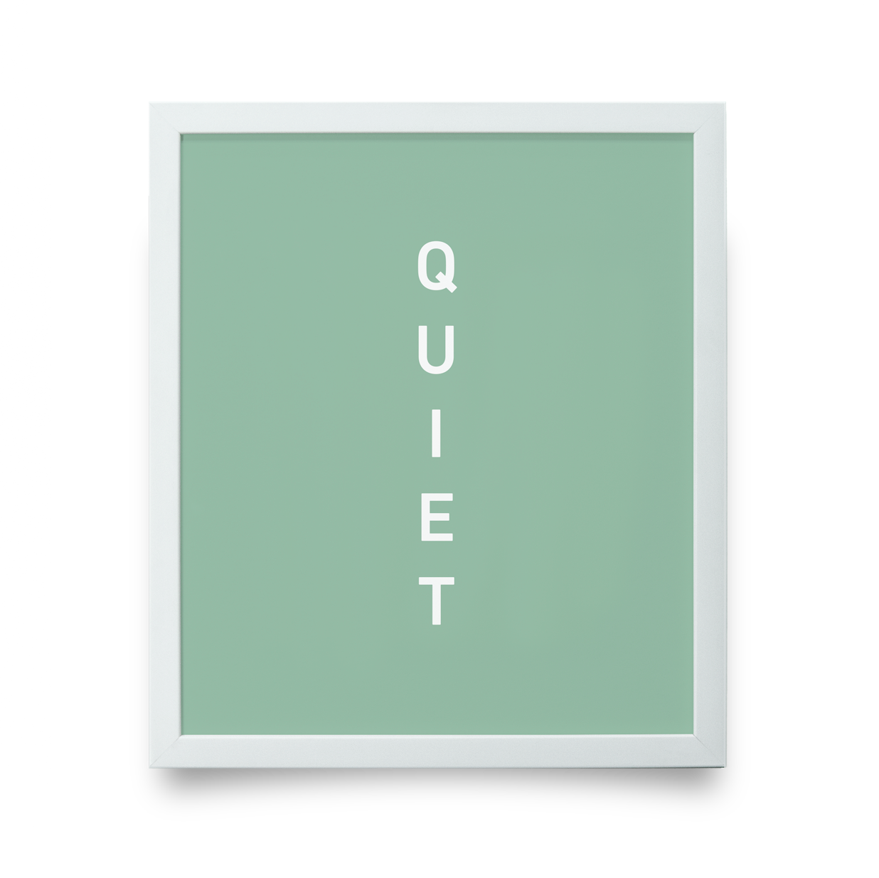 Golf Art - Quiet Green Giclée Print (White Wood Frame)