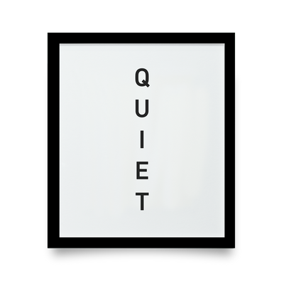 Golf Art - Quiet White Giclée Print (Black Wood Frame)