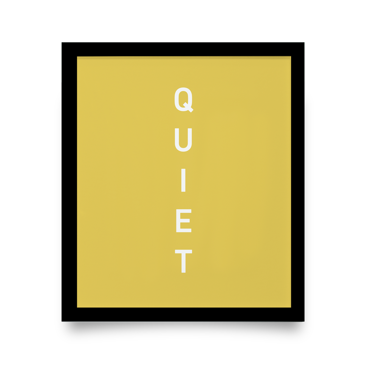 Golf Art - Quiet Yellow Giclée Print (Black Wood Frame)