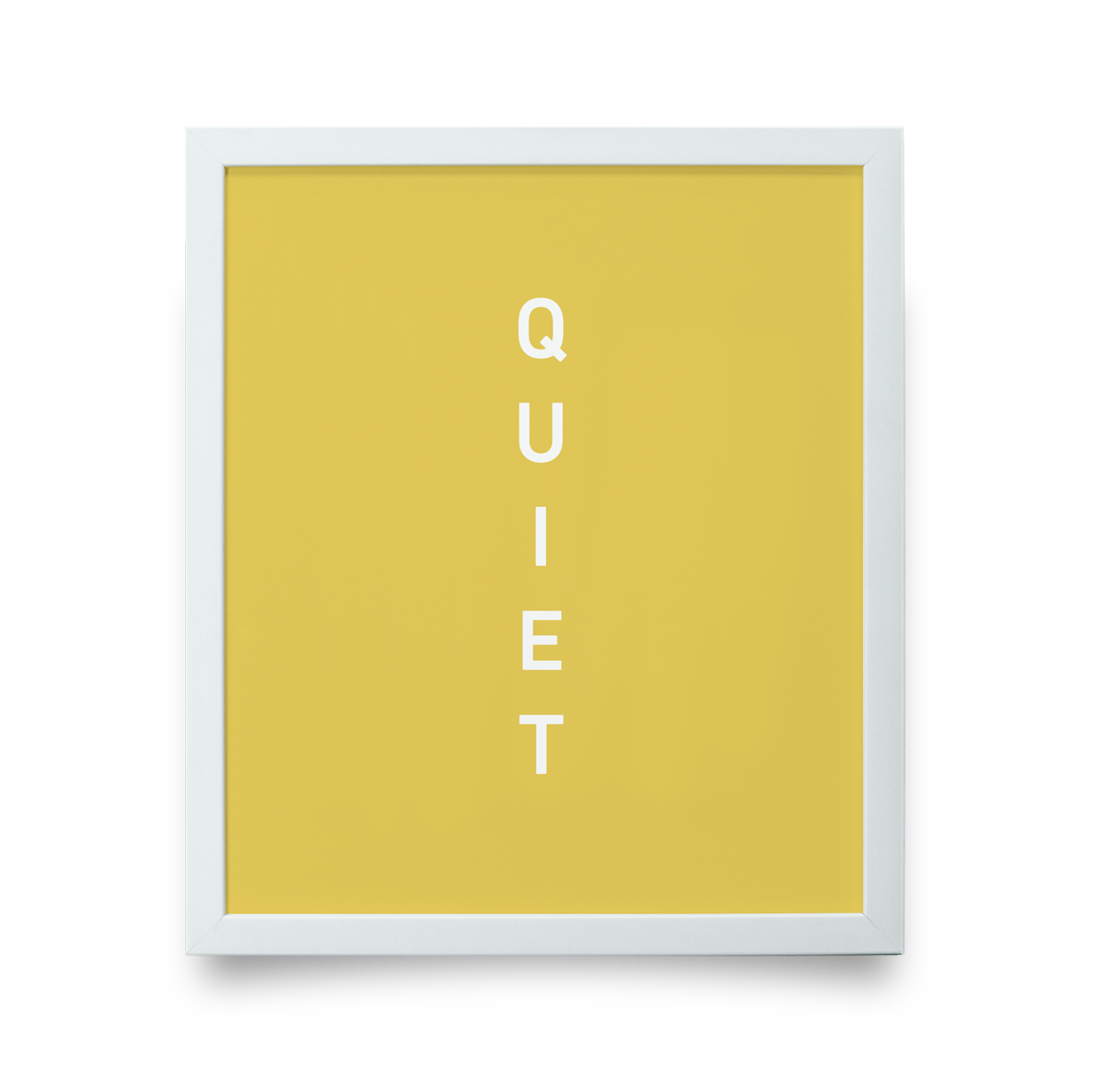 Golf Art - Quiet Yellow Giclée Print (White Wood Frame)