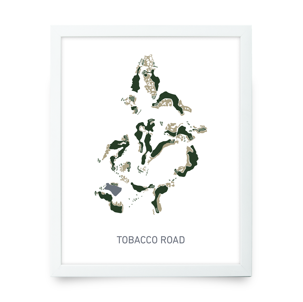 tobacco road headcover Tobacco Road Golf Course Map, Sanford, Wall Art for Golfer 11X14 / White Frame