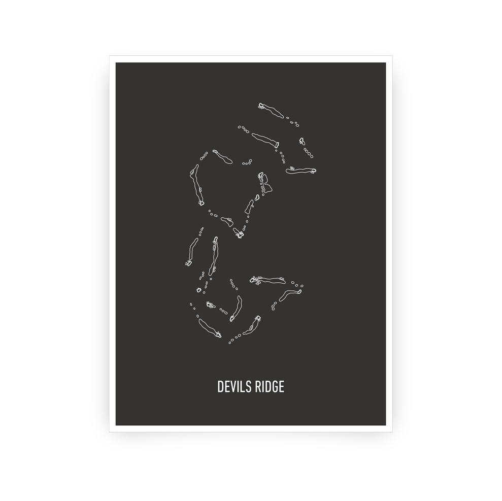 Devils Ridge (Greyscale Modern) - Golf Artwork Print – LIE + LOFT